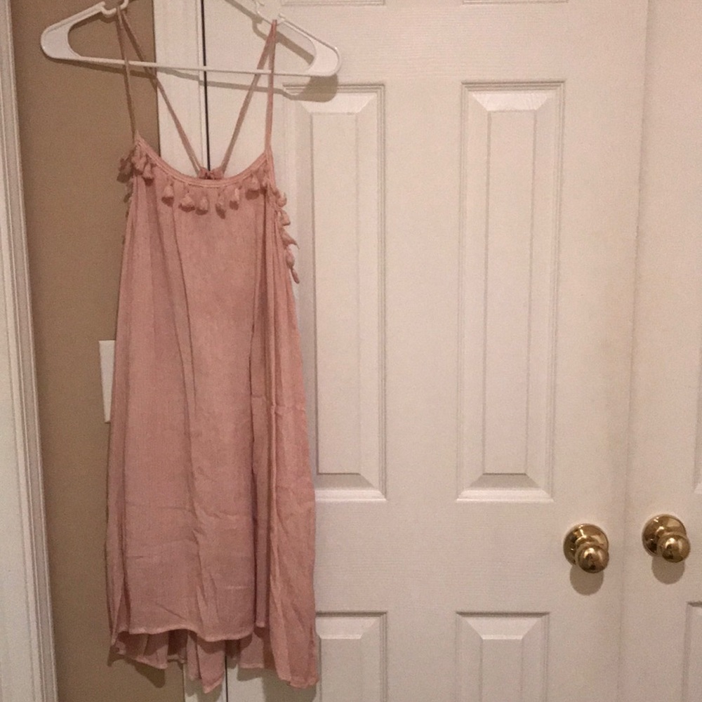 Pale pink tassel dress
